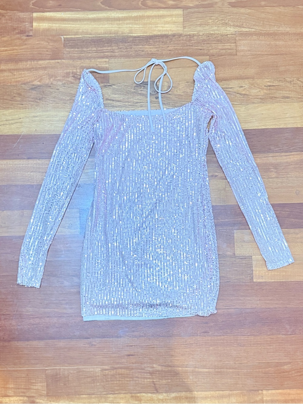 Lucy in the Sky Pink Sequin Long Sleeve Mini Dress